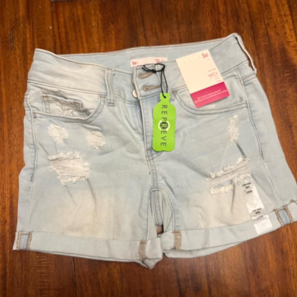 SO Light Blue Distressed Jean Shorts size 1 / 25W
